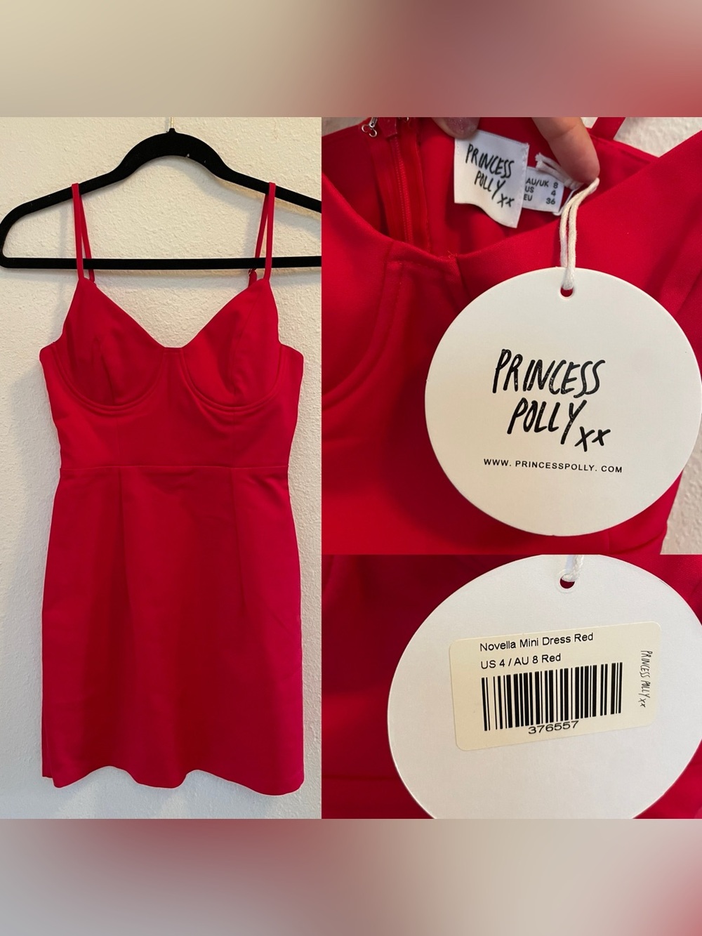 Princess Polly Novella Mini Dress - Bright Red